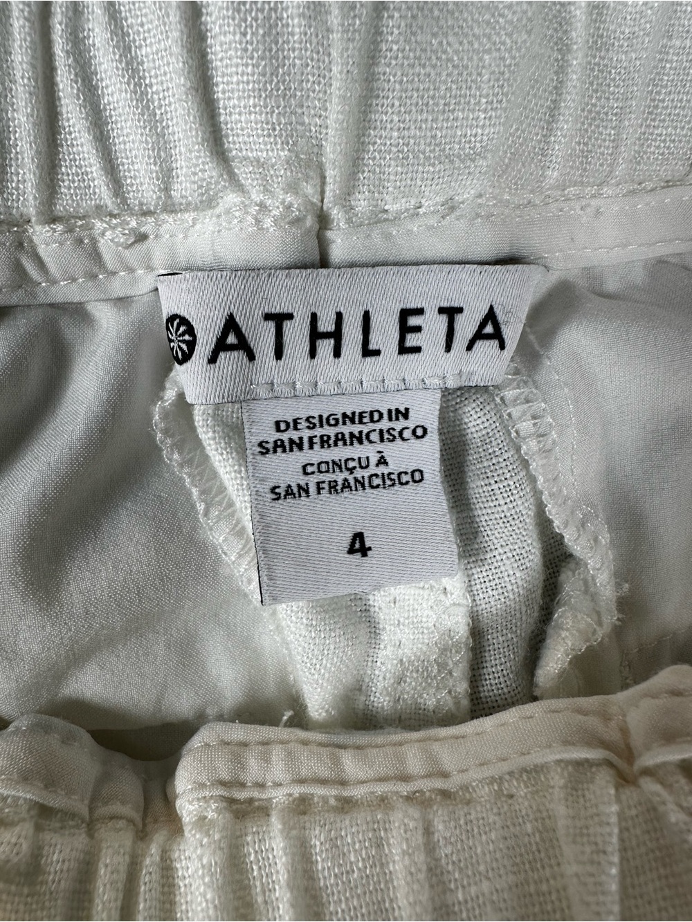 Athleta Cabo Linen Wide Leg Pants Women’s Size 4 White 100% Linen Drawstring - Picture 6 of 13